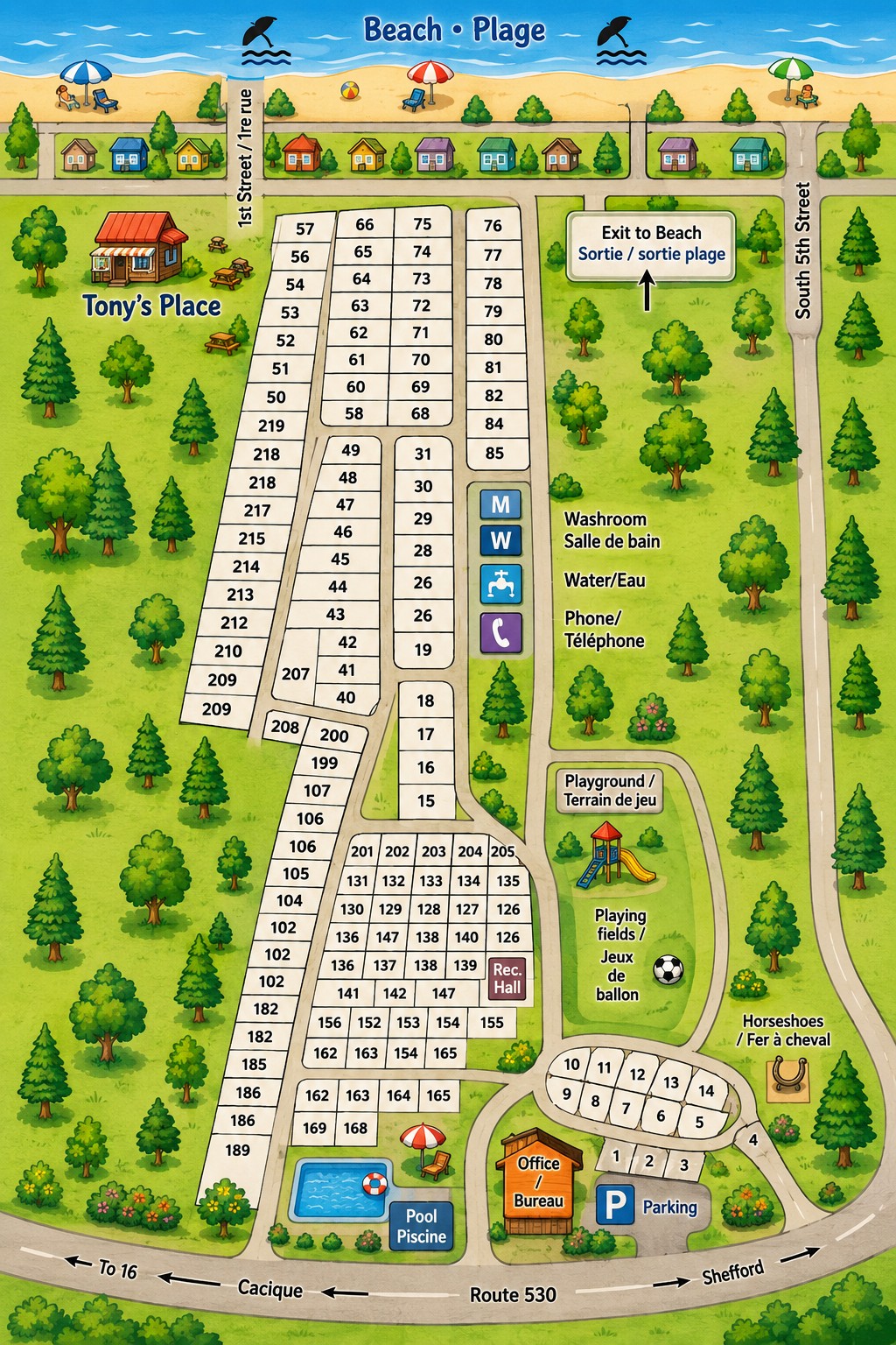 KOK Campground seasonal site map